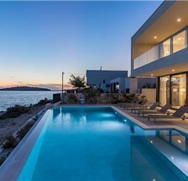 3 x 5 bedroom seafront villa with heated infinity pool near Rogoznica, sleeps 10